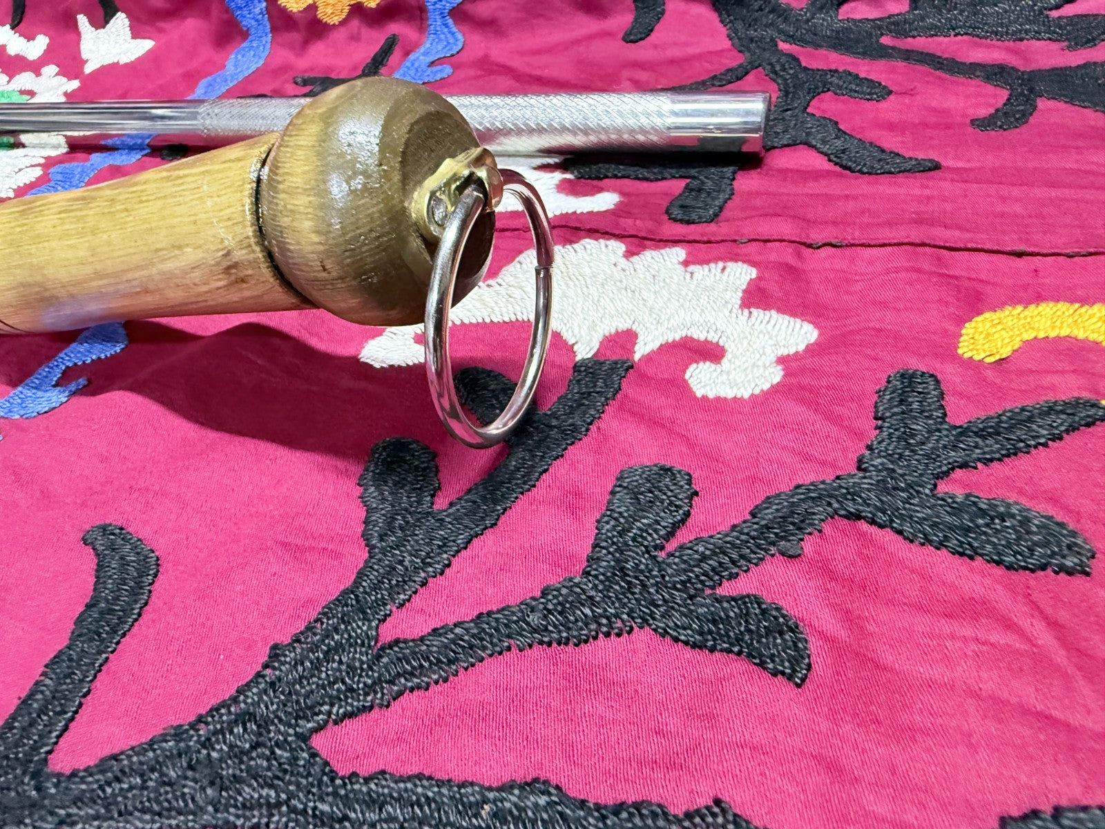 Lot of 2 Handmade Stainless Steel Skimmers – Wooden Handle Kitchen Tools Uzbek2